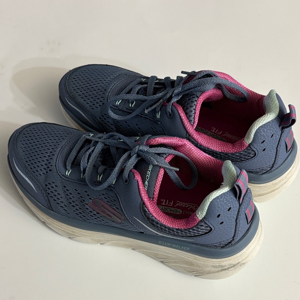 Skechers Blue and Pink Air Cooled Memory Foam Relaxed Fit Women’s Shoes 8.5 - Picture 4 of 9